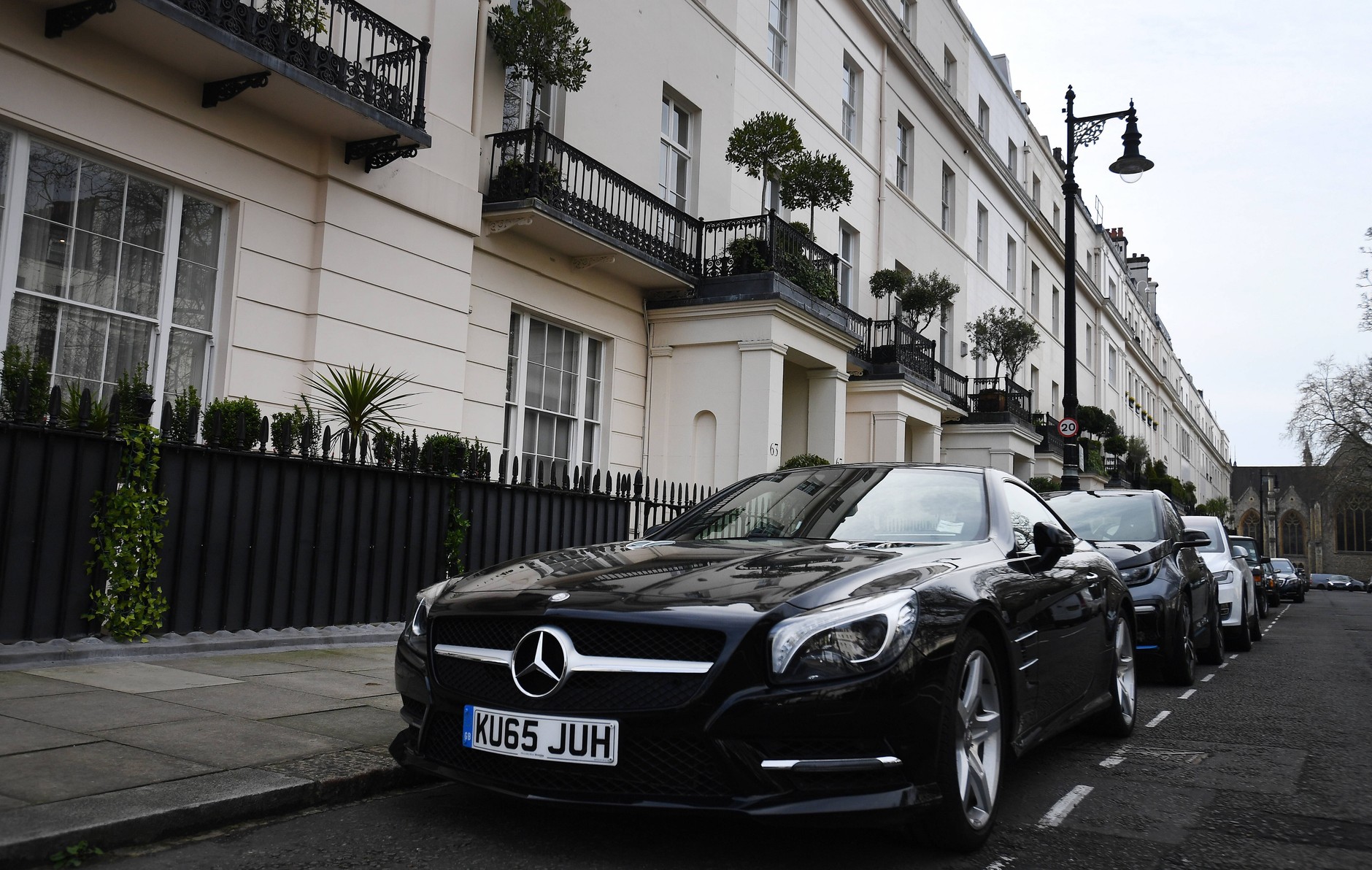 Należące do bogatych Rosjan rezydencje Belgravia przy Eaton Square, znane również jako "Londongrad", Londyn, Wielka Brytania, 15 marca 2022 r.