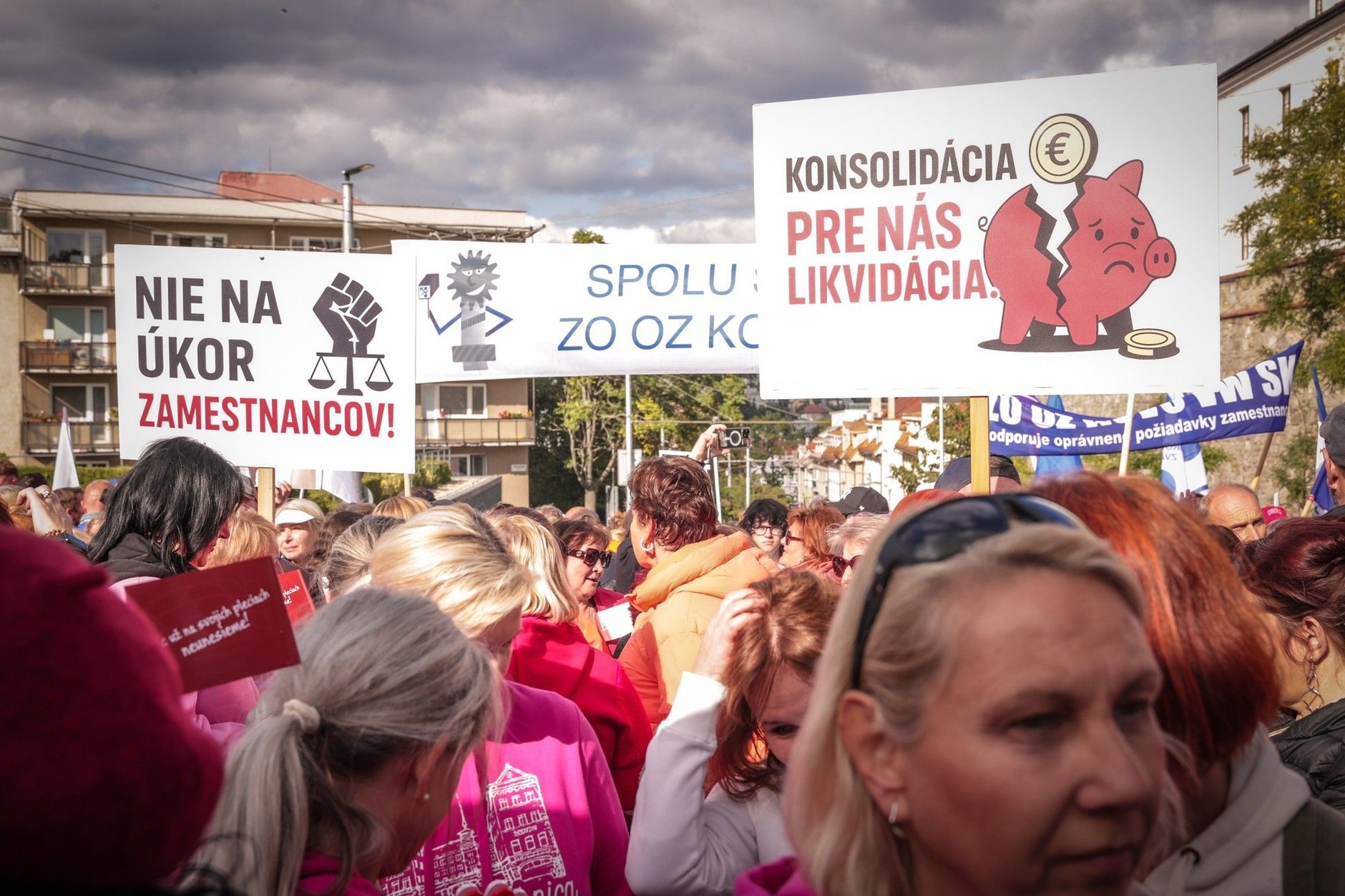 Protest związkowców w Bratysławie, 30 września 2025 r.