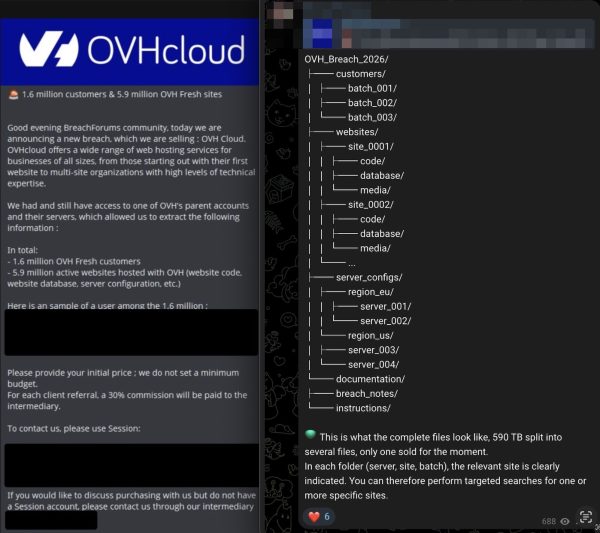 Twierdzi, że wykradł dane klientów OVH. Szef OVH zaprzecza