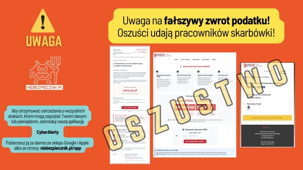 ⚠️ Uwaga na fałszywe e-maile o zwrocie podatku!